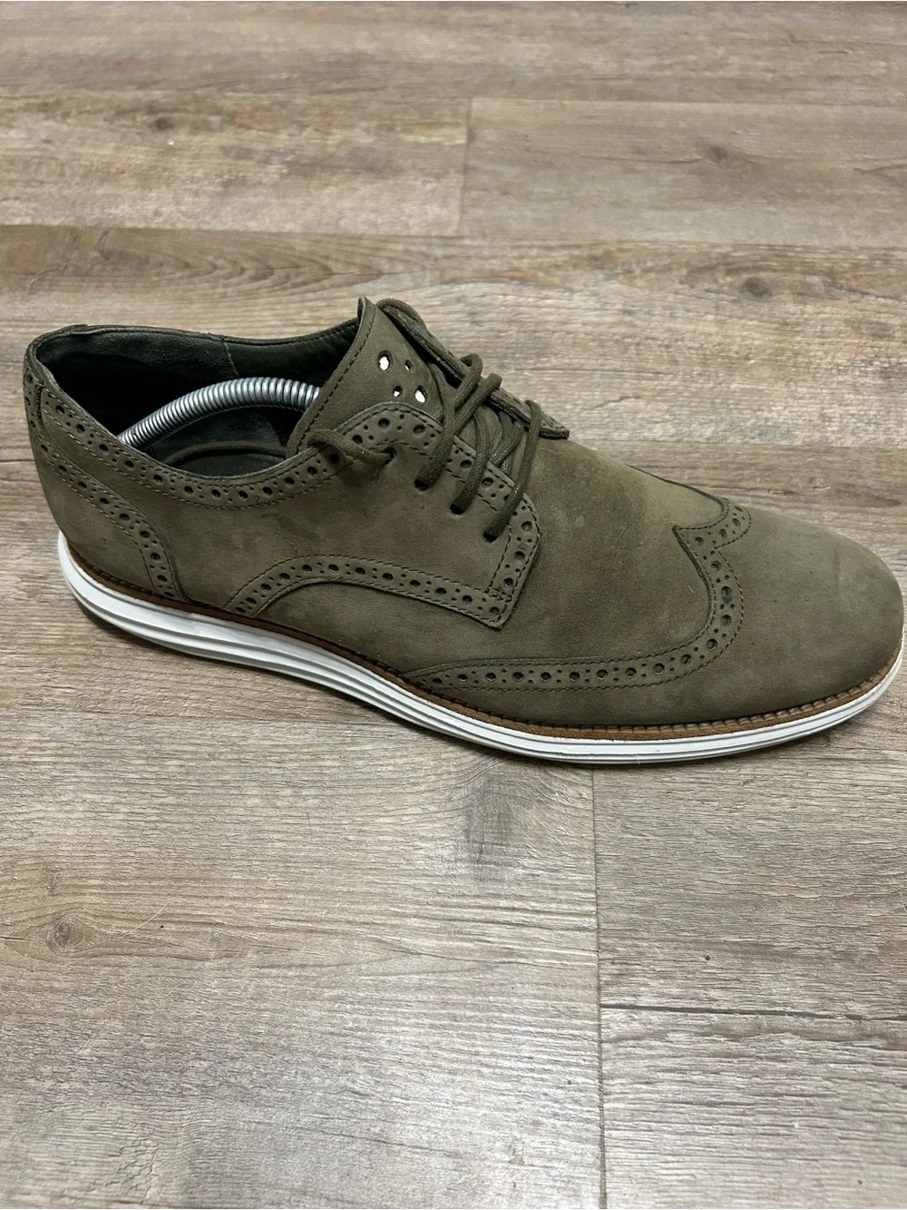 Cole Haan Lunargrand Men's  Size 11 M Olive Green Suede Wingtip Oxford Shoes